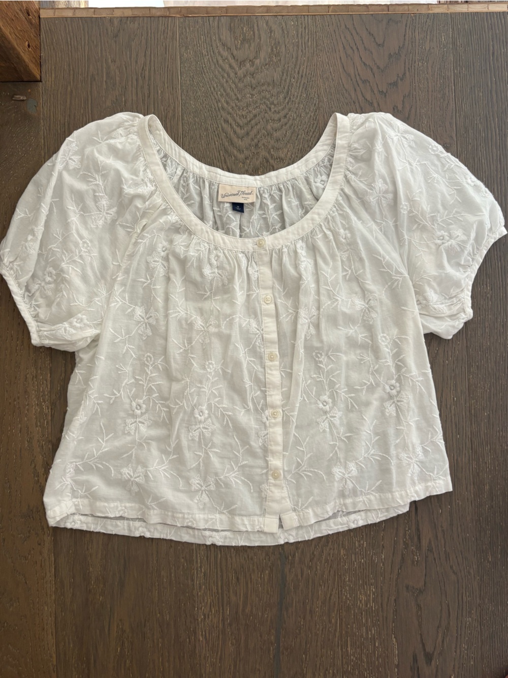 Universal Thread White Embroidered Peasant Blouse